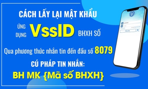 Cấp lại mật khẩu đăng nhập ứng dụng VssID qua phương thức nhắn tin đến đầu số 8079